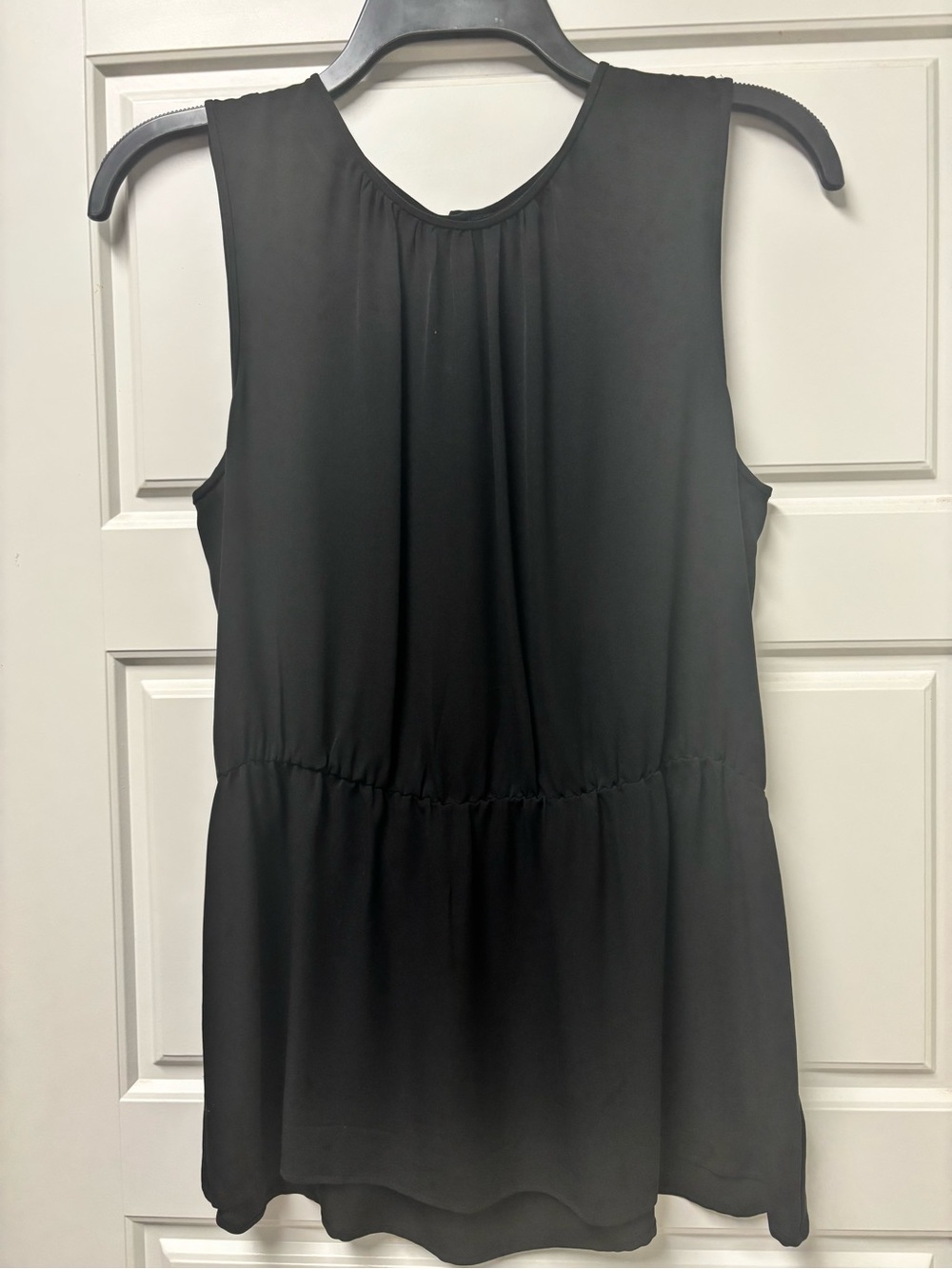 Theory Black Sleeveless Peplum-Style Camisole